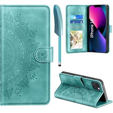 EASDNB Lederhülle für iPhone 13 Flip Wallet PU Leder Case mit Kartenfach