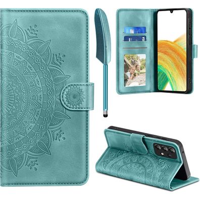 EASDNB Lederhülle für Samsung Galaxy A33 5G, Flip Wallet PU Leder Case mit