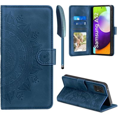 EASDNB Handyhülle für Samsung Galaxy A52S 5G/A52 4G/5G, Leder Flip Case mit