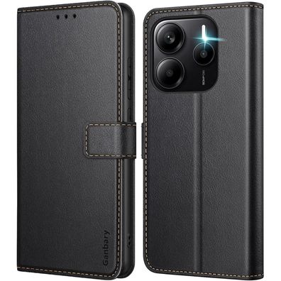 Ganbary Handyhülle für Xiaomi Redmi Note 14 4G, Klapphülle in Lederoptik