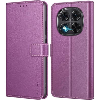 Ganbary Handyhülle für Xiaomi Redmi Note 14 Pro 4G, Klapphülle in Lederoptik