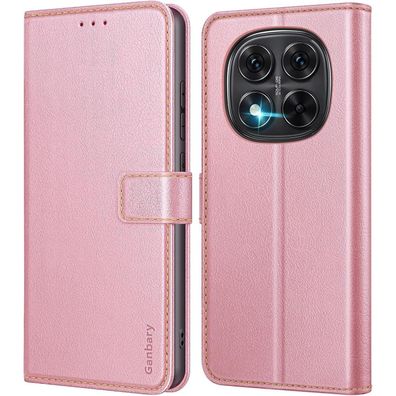 Ganbary Handyhülle für Xiaomi Redmi Note 14 Pro 4G, Klapphülle in Lederoptik