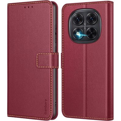 Ganbary Handyhülle für Xiaomi Redmi Note 14 Pro 4G, Premium Leder Klapphülle