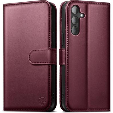 EASDNB Handyhülle für Samsung Galaxy S24 5G, Premium Leder Wallet Flip Case mit