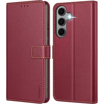 Ganbary Handyhülle für Samsung Galaxy S24 FE 5G, Premium Leder Klapphülle mit
