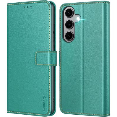 Ganbary Handyhülle für Samsung Galaxy S24 FE 5G, Premium Leder Klapphülle mit