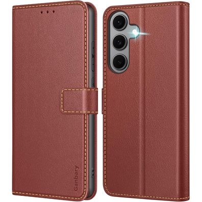 Ganbary Handyhülle für Samsung Galaxy S24 FE 5G, Premium Leder Klapphülle mit