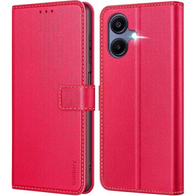Ganbary Handyhülle für Samsung Galaxy A06 4G, Premium Leder Klapphülle mit
