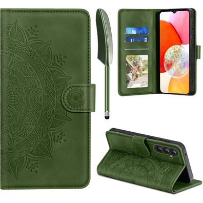 EASDNB Hülle für Samsung Galaxy A14, Flip Wallet Case in Lederoptik