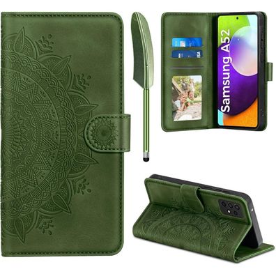 EASDNB Handyhülle für Samsung Galaxy A52S 5G/A52 4G/5G, Leder Flip Case mit