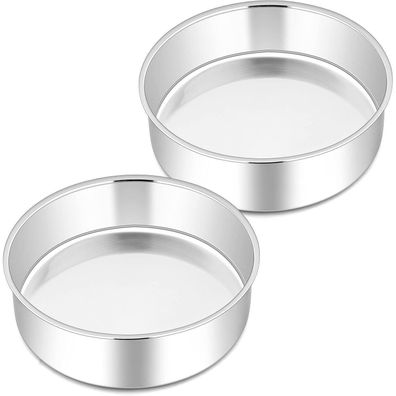 Joyfair Backform 2er Set, Runde Kuchenform aus Edelstahl, 16cm, Leicht zu