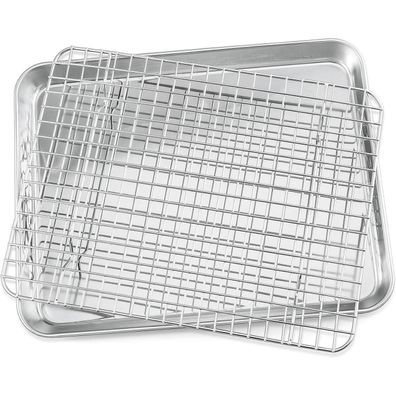 Joyfair Backblech mit Abkühlgitter Set, Edelstahl Groß Ofenblech mit
