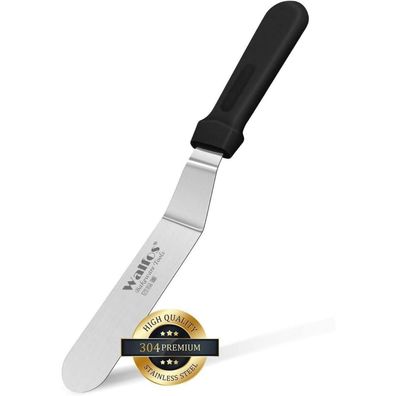 Walfos Abgewinkelter Zuckergussspatel 15 cm - Edelstahl Kuchendekoration