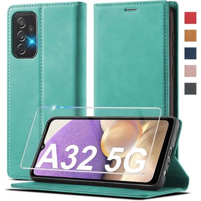 Ailicici Handyhülle Klappbar für Samsung Galaxy A32 5G in Lederoptik