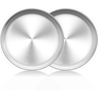 HaWare Pizzablech Rund 26cm Edelstahl Pizza Backblech 2 Stück