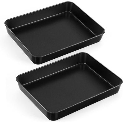 HaWare Antihaft Backblech Edelstahl Auflaufform 2er Set, Rechteckig, 31,6 x