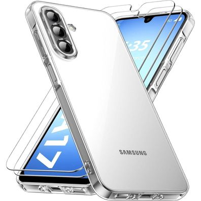 caslord Hülle für Samsung Galaxy A17 4G/5G mit 2x Hartglas - Transparent
