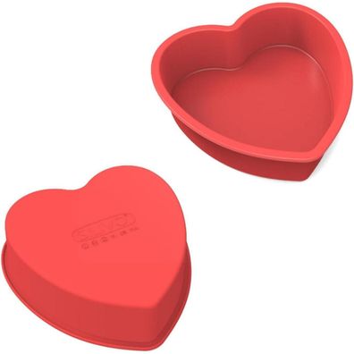 SILIVO Silikon Backform Herz Klein 15cm, 2 Stück Kuchenform Antihaft für