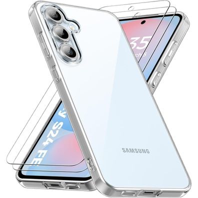 caslord Hülle für Samsung Galaxy S24 FE (6,7 Zoll) mit 2x Panzerglas