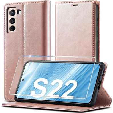Ailicici Handyhülle für Samsung Galaxy S22 5G, Leder Klappbar Flip Wallet Hülle