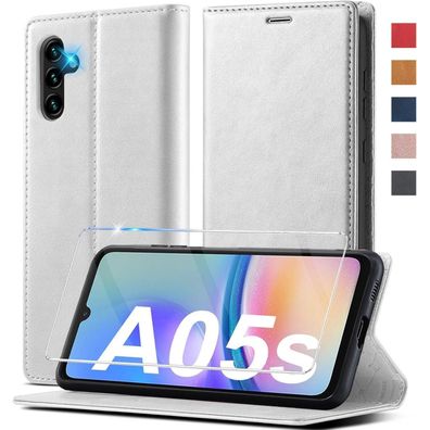 Ailicici Handyhülle für Samsung Galaxy A05S, Leder Klapphülle mit Kartenfächern