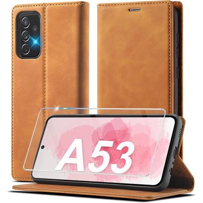 Ailicici A53 Handyhülle Klappbar für Samsung Galaxy A53 5G in Lederoptik