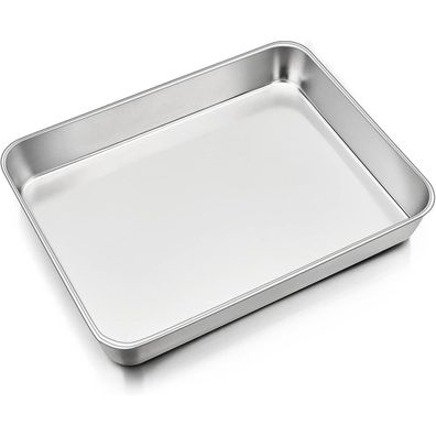 HaWare Rechteckiges Backblech aus Edelstahl, 31x24x5cm - Vielseitig für Backen