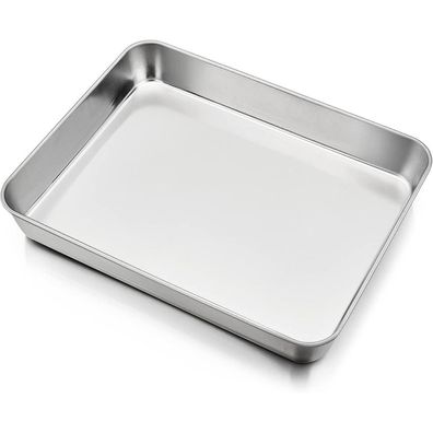 HaWare Edelstahl Auflaufform, tiefes Backblech 23.8x18x5cm, für Kuchen, Braten