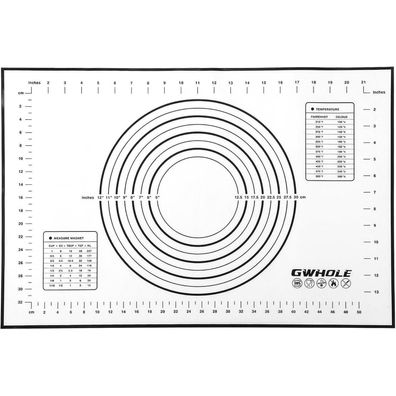 GWHOLE Silikon Backmatte 60x40 cm, Antihaft & Rutschfest, Wiederverwendbar, mit