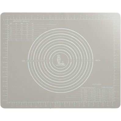 SUPER Kitchen Rutschfeste Antihaft-Backmatte aus Silikon, XL (50x40cm), Grau