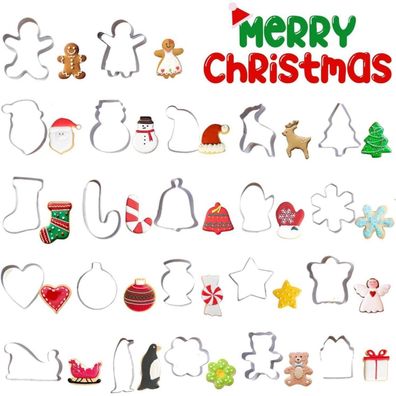 PTaizjjz Ausstechformen Weihnachten 22 Stück Mini Keksausstecher aus Edelstahl