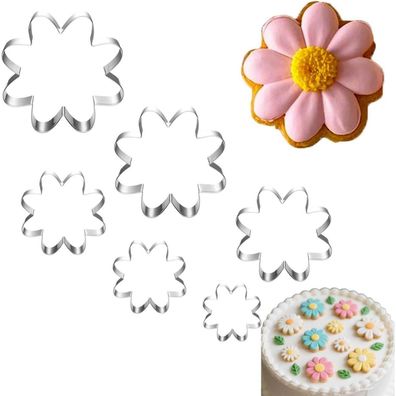 UKoosien Gänseblümchen Ausstecher Set - 6 Stück, verschiedene Größen
