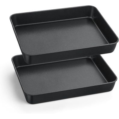 Onader Antihaft Backblech Edelstahl Auflaufform 2er Set, Tiefes Ofenblech für