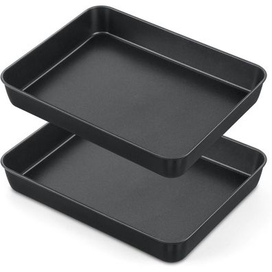 Onader Antihaft Backblech Edelstahl Auflaufform 2er Set, Tiefes Ofenblech für