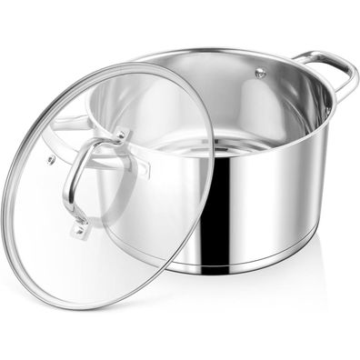Homikit Kochtopf 7,6L aus Edelstahl, Induktionstauglich, 26cm Durchmesser, mit