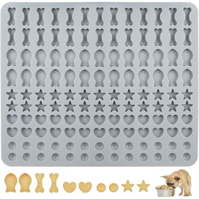 Wellehomi Silikon Backmatte für Hundekekse und Leckerlis, 130 Gitter, 5 Formen