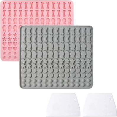 Wellehomi Silikon Backmatte für Hundekekse, 2er Set mit 130 Gittern & 2