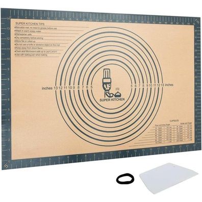 SUPER Kitchen Extra Dicke Rutschfeste Backmatte aus Silikon, Antihaft, 60x40cm