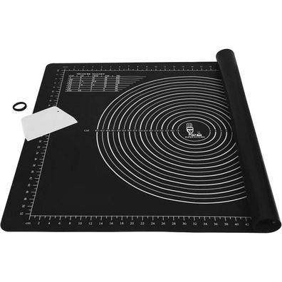 SUPER Kitchen XL Antihaft Backunterlage Silikon 80x60cm mit Teigschneider
