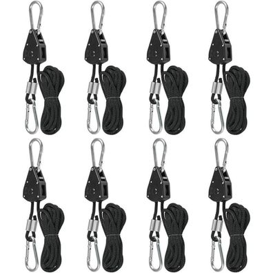 Timesetl Seilratsche mit Haken, 8 Stück, 150lb Heavy Duty, verstellbar für Grow