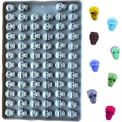 PTaizjjz Silikonform Totenkopf, 70 Mulden, antihaftbeschichtet, Mini für