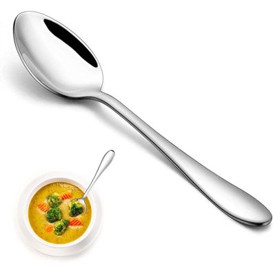 Joyfair Esslöffel Set, 12 Stück Edelstahl Suppenlöffel, 19cm, Hochglanzpoliert