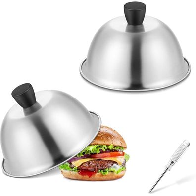 Joyfair Burgerglocke Set (2 Stück) aus Edelstahl - Kleine Schmelzglocken für