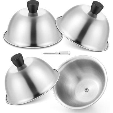 Joyfair Burgerglocken Set (4 Stück), Edelstahl Schmelzglocken mit