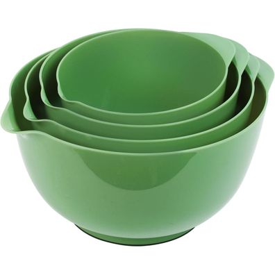 BoxedHome Rührschüssel Set 4-teilig, Kunststoff, Apfelgrün, Stapelbar