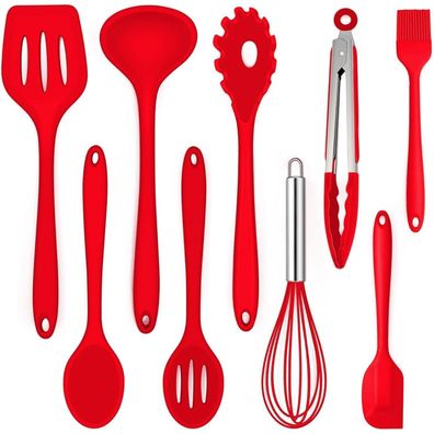 Joyfair 9-teiliges Silikon Küchenhelfer Set, Hitzebeständig, Antihaft