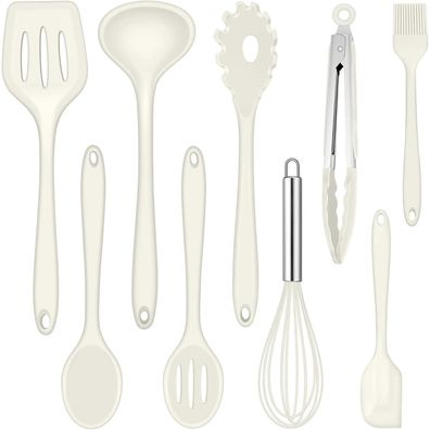 Joyfair Küchenhelfer Set, 9-teiliges Silikon Kochutensilien Set, Hitzebeständig