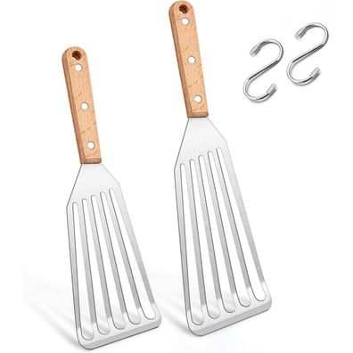 Joyfair Pfannenwender Set 2 Stück, Edelstahl Grillspachtel, Hitzebeständiger