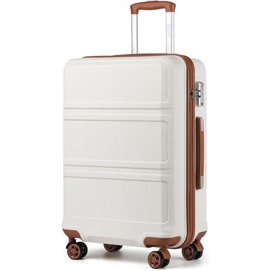 KONO Trolley M (55cm) Reisekoffer Handgepäck - Cremeweiß, 39 Liter, 2.5 kg