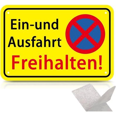 Sufune Einfahrt Ausfahrt Freihalten Schild Metall Aluminium, 30x20 cm, Parken